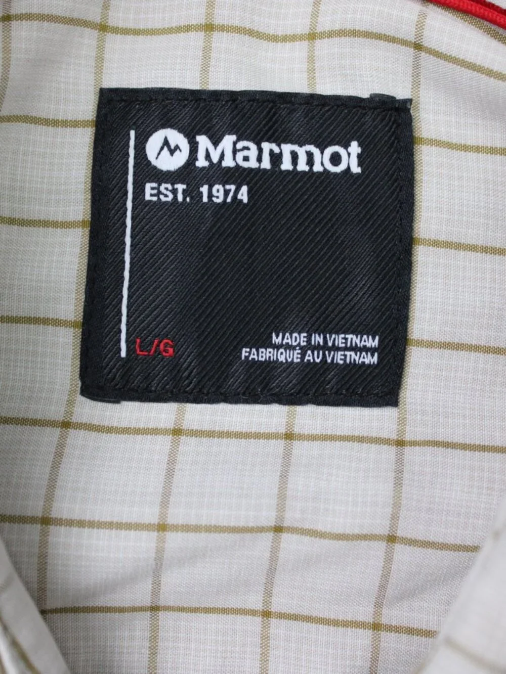 Marmot Eldridge Shirt Mens Large White/Beige Polynosic Rayon Blend Short Sleeve